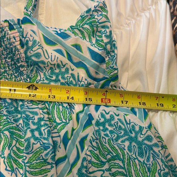 🌴 Lilly Pulitzer Hiedi Cotton Maxi Dress 💙💚 Size 14 so so pretty! ☀️☀️ - Picture 11 of 13